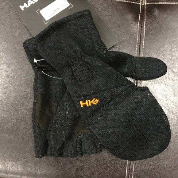 Hawke & Co. Men Fleece Ribbed Convertible Mittens - Picture 3 of 7